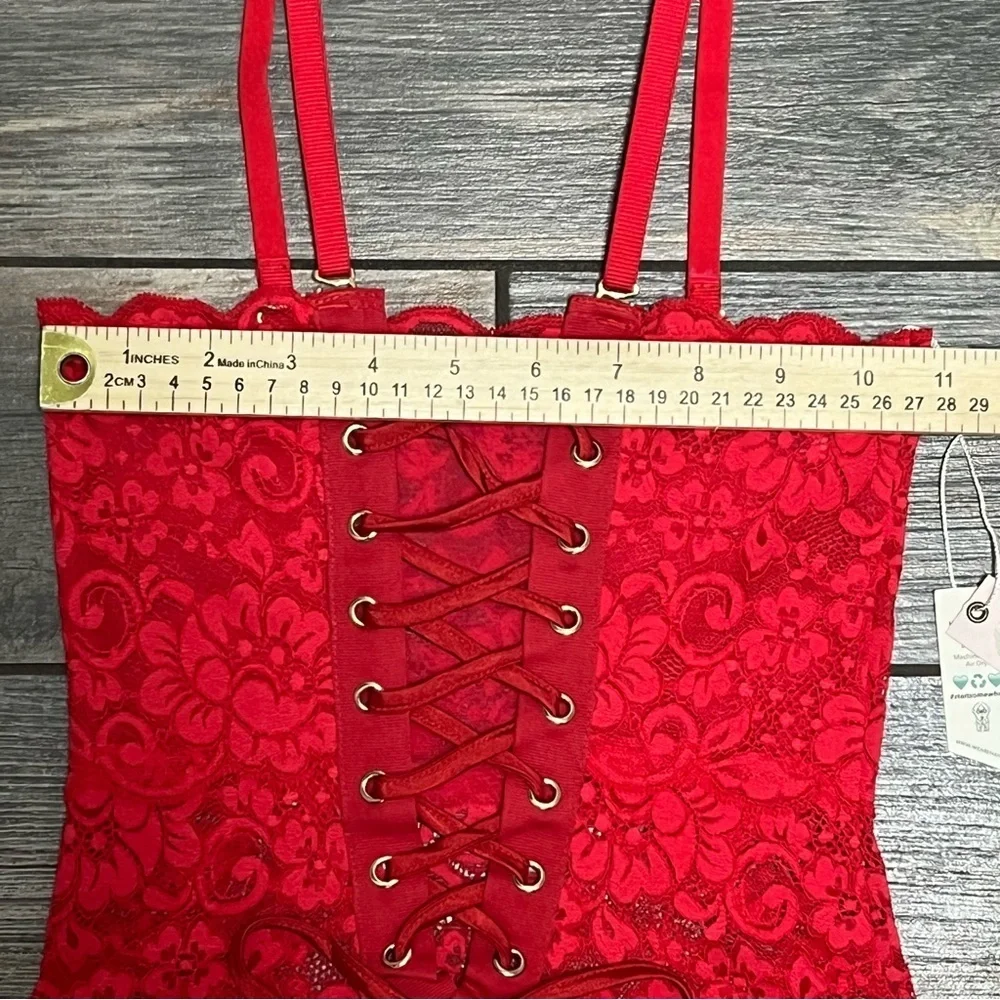 NWT $98 We Are HAH X Free People Spinster Reversible Bodysuit XS Siren Red Top
